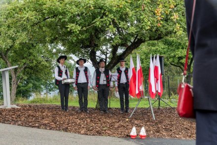 Uroczystość upamiętnienia mjra Adolfa Pilcha - fanfarzyści